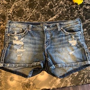 BNWOT Silver Aiko Jean Shorts